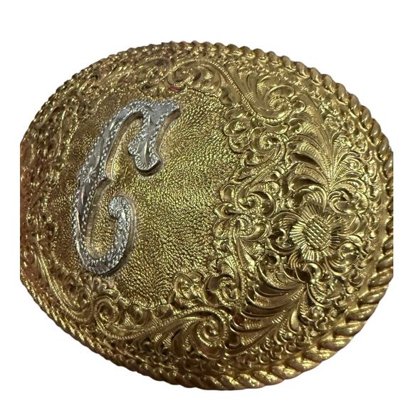 El Arturo Crumrine Vintage Belt Buckle C Western Bronze Yellowstone Ranch Signed - Picture 4 of 7